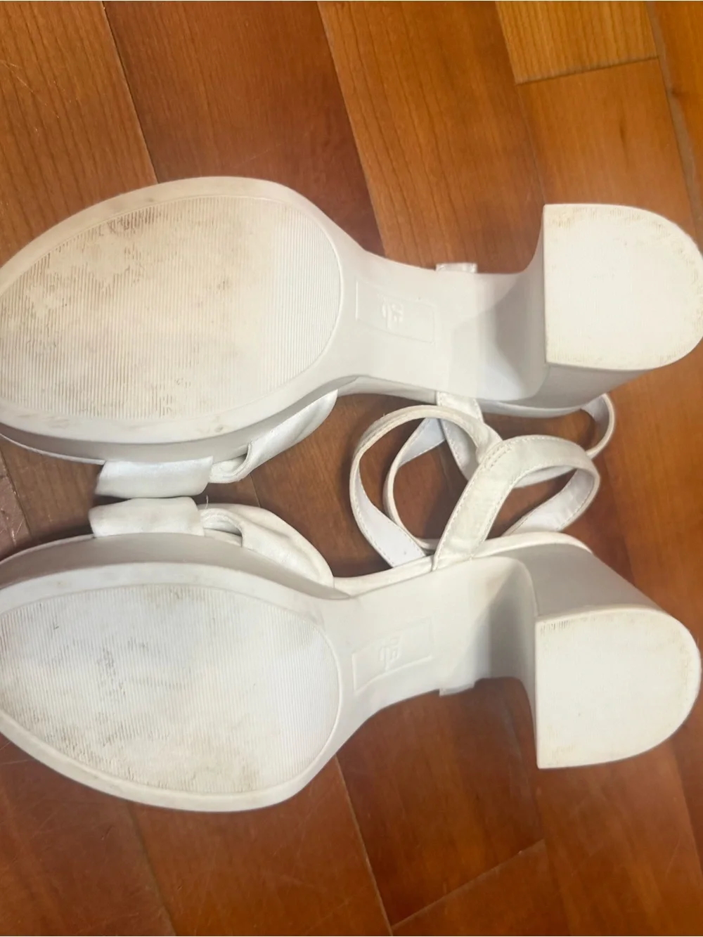 GB girls White Knotted Bow Block White Heel Sandals